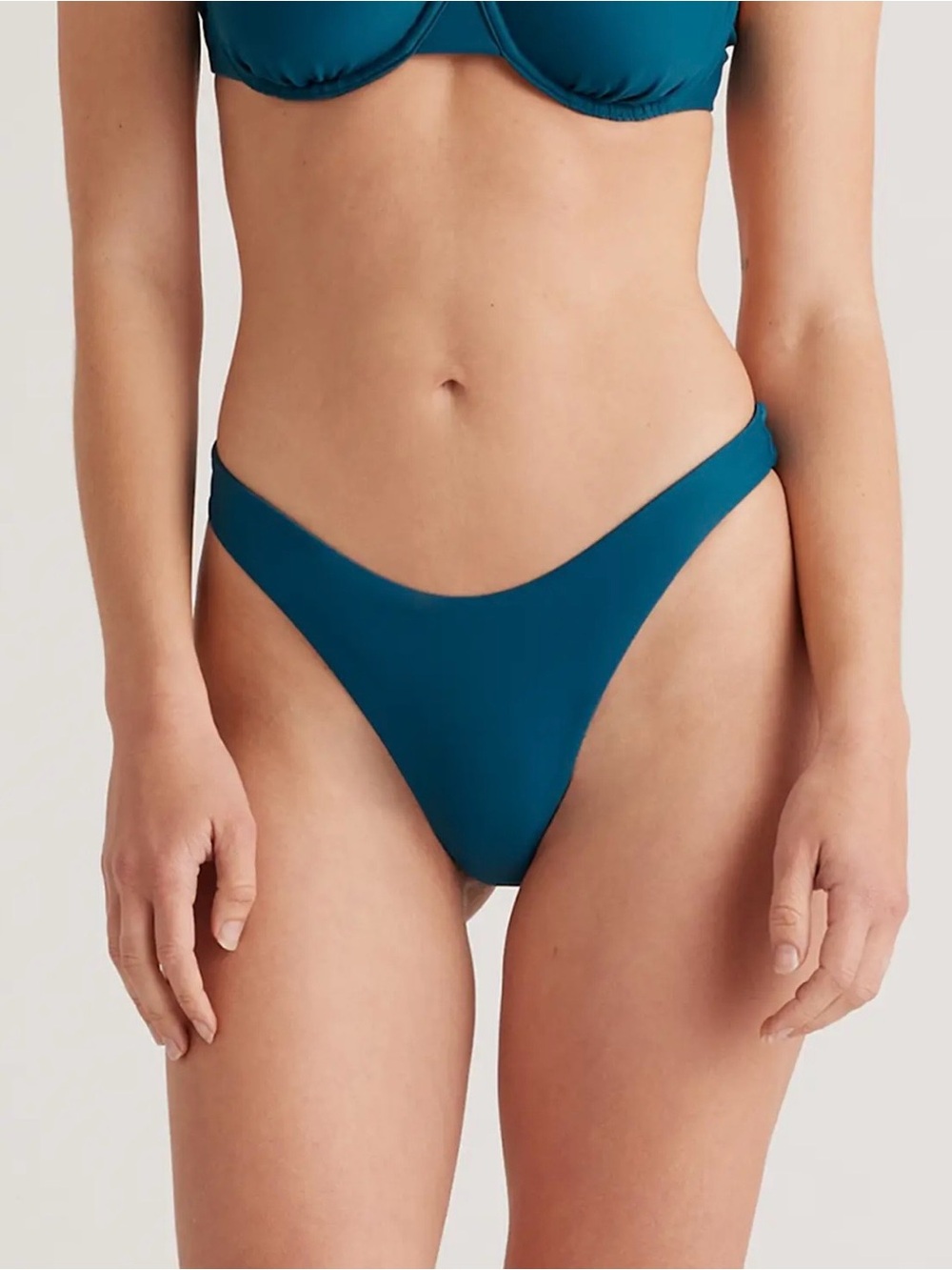 Italian High-Leg Bikini Bottom Teal